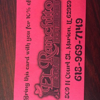 El Ranchito - Ask for a coupon card! - Mexican Near Me - Marion, Illinois El Ranchito - Ask for a coupon card! - Mexican Near Me - Marion, Illinois