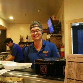 Anaba - Owner and head chef Min taking a photo opp! Friendly guy and sushi master. - Japanese Near Me - Oxnard, California