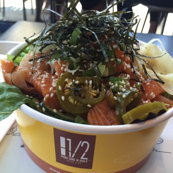 Poki One N Half - Large with everythang on top of everythaaaaang! - Poke Near Me - San Diego, California Poki One N Half - Large with everythang on top of everythaaaaang! - Poke Near Me - San Diego, California