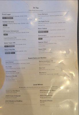 Menu photo 1 Sutter Buttes Brewing Yuba City, CA Menu photo 1 Sutter Buttes Brewing Yuba City, CA