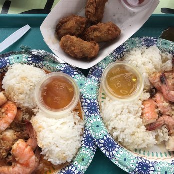 Shrimp Shack - Spicy shrimps (medium) vs. non-spicy shrimps + deep fried oysters - Seafood Near Me - Hauula, Hawaii Shrimp Shack - Spicy shrimps (medium) vs. non-spicy shrimps + deep fried oysters - Seafood Near Me - Hauula, Hawaii