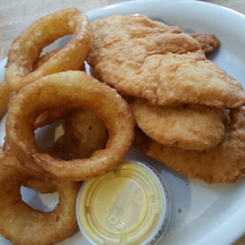 Marcy's Restaurant - Chicken tenders with onion rings - Seafood Near Me - Leopold, Indiana Marcy's Restaurant - Chicken tenders with onion rings - Seafood Near Me - Leopold, Indiana