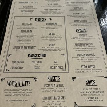 Village Whiskey - Menu - New American Near Me - Philadelphia, Pennsylvania