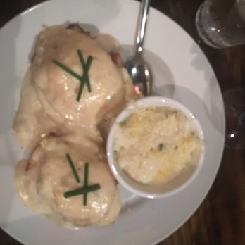 MAX's Wine Dive - Honey Honey Butter Chicken Benedict with a fried egg instead of poached. - Wine Bars Near Me - Houston, Texas
