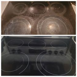 Cleaning Spotlessly - Before and after recent client oven cleaning.