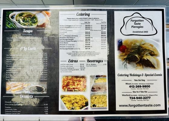 Menu photo 1 Forgotten Taste Pierogies Moon, PA Menu photo 1 Forgotten Taste Pierogies Moon, PA