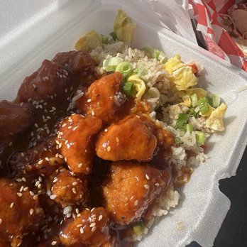 Mary's Asian Cuisine - Sesame chicken with bacon fried rice - Food Trucks Near Me - Beulah, Michigan Mary's Asian Cuisine - Sesame chicken with bacon fried rice - Food Trucks Near Me - Beulah, Michigan