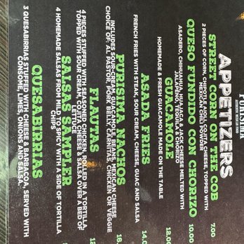 Purisima - The menu, part 1. - Tacos Near Me - Lone Tree, Colorado