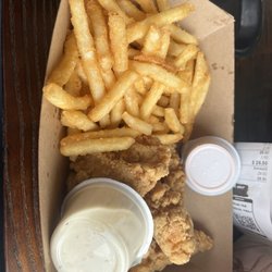 Half Cab Grill - Chicken Strip combo with too salty fries
