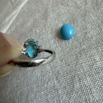 Wind River Trading Company - Prestige Jewelry is Manhattan Beach Ca.  replaced your questionable stone. Persian turquoise. no glue mark on the back. - Jewelry Near Me - Santa Fe, New Mexico