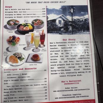 Max’s Restaurant - Jacksonville - Menu Jan 2026 - Filipino Near Me - Jacksonville, Florida Max’s Restaurant - Jacksonville - Menu Jan 2026 - Filipino Near Me - Jacksonville, Florida