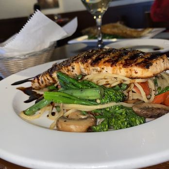 Mezza Luna - Roasted Salmon Piccata with spaghetti (I think ) either way it was PHENOMENAL!!! - Italian Near Me - Smyrna, Georgia Mezza Luna - Roasted Salmon Piccata with spaghetti (I think ) either way it was PHENOMENAL!!! - Italian Near Me - Smyrna, Georgia