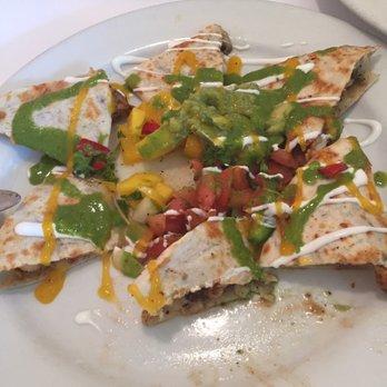 Cafe Del Sol - Shrimp Quesadilla with mango salsa. Fantastic! - Mexican Near Me - Menlo Park, California