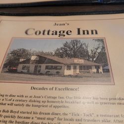 Jean's Cottage Inn - Menu