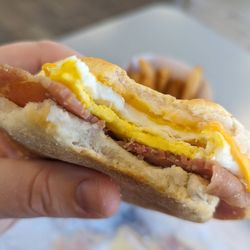 Biscuitville - You can see in this photo, just how crazy flat this biscuit was. This was NOT the skinny biscuit they advertise.