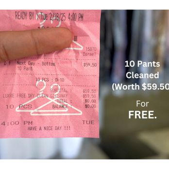 Luxxe Cleaners - Receipt from one of our Luxxe Giveaway winners! - Dry Cleaning Near Me - Corona, California Luxxe Cleaners - Receipt from one of our Luxxe Giveaway winners! - Dry Cleaning Near Me - Corona, California