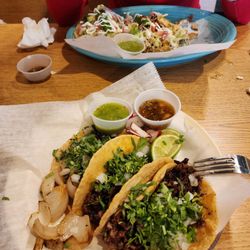 Steak and chorizo tacos. DELICIOUS!
