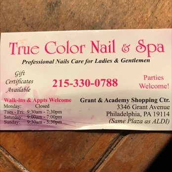 True Color Nail & Spa - Hours and phone number. - Nail Salons Near Me - Philadelphia, Pennsylvania True Color Nail & Spa - Hours and phone number. - Nail Salons Near Me - Philadelphia, Pennsylvania