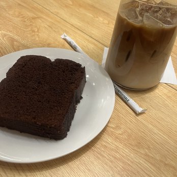 Ariston Flowers & Cafe - Chocolate olive oil cake and iced mocha - Florists Near Me - New York, New York
