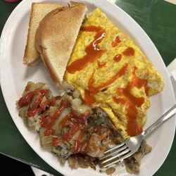Lafayette Diner - Western omelet w/ home fries & white toast