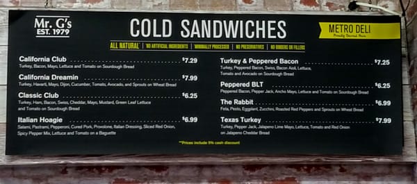 Menu photo 3 Mr G's Deli Plano, TX Menu photo 3 Mr G's Deli Plano, TX