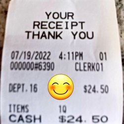 Yick's Liquors - ~My Receipt Bill Total Of The Day~