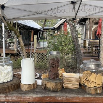 Dancing Bear Appalachian Bistro - S'mores station set up outside. - New American Near Me - Townsend, Tennessee