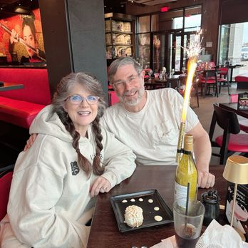 P.F. Chang's - This is us sitting at the window and getting my dessert for my birthday - Chinese Near Me - Waco, Texas