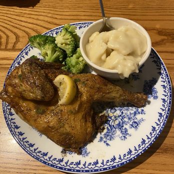 Cracker Barrel Old Country Store - Herb Roasted Chicken with broccoli and side of dumpling - Southern Near Me - Jonesville, North Carolina Cracker Barrel Old Country Store - Herb Roasted Chicken with broccoli and side of dumpling - Southern Near Me - Jonesville, North Carolina