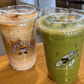 Here & There - Vienna latte & banana matcha latte - Coffee & Tea Near Me - La Mirada, California Here & There - Vienna latte & banana matcha latte - Coffee & Tea Near Me - La Mirada, California