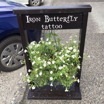 Iron Butterfly Tattoo - Sidewalk signage (19 July/19). - Tattoo Near Me - Hope, British Columbia Iron Butterfly Tattoo - Sidewalk signage (19 July/19). - Tattoo Near Me - Hope, British Columbia