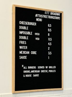 Menu photo 2 7th Street Burger New York, NY