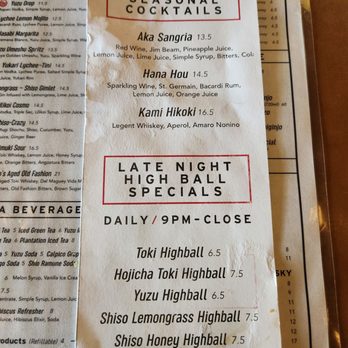 Kaimuki Shokudo - Seasonal and late night cocktail specials - Japanese Near Me - Honolulu, Hawaii