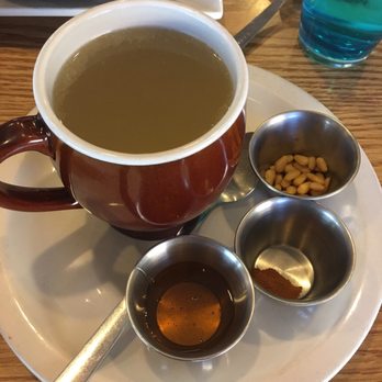 Korean Grill - Ginger root tea with pine nuts, cinnamon, and honey on the side. - Korean Near Me - Bellevue, Nebraska