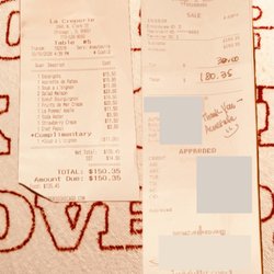 La Crêperie - Receipt