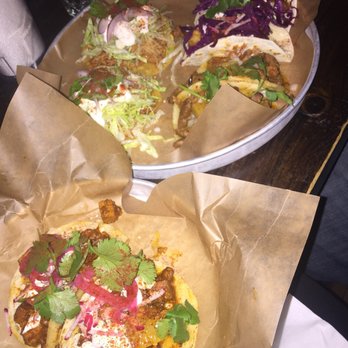 Escondite - Tofu tacos and assortment of tacos on the other plate - Bars Near Me - Montreal, Quebec