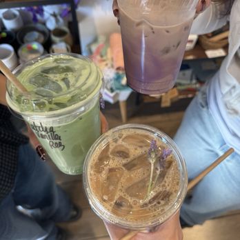 Mission Blue - iced ube latte, iced vanilla matcha latte, iced lavender latte with soy milk - Coffee & Tea Near Me - San Francisco, California Mission Blue - iced ube latte, iced vanilla matcha latte, iced lavender latte with soy milk - Coffee & Tea Near Me - San Francisco, California