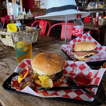 Hubcap Grill - Galveston - Bacon Cheese burger and the Beach Bum burger. - Burgers Near Me - Galveston, Texas