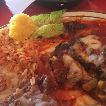 Pecos Trail Cafe - Daily special of grilled tenderloin with blue tortilla and Rojas sauce - New Mexican Cuisine Near Me - Santa Fe, New Mexico