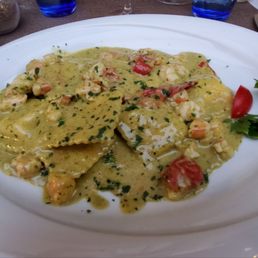 Seafood ravioli