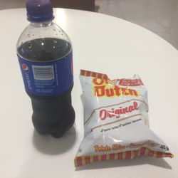 Dollarama - Boring bag of chips with Pepsi that I couldn't help but to take a sip of it first.