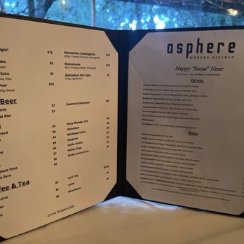 Osphere Grill and Bar - Drink menu - American Near Me - Orlando, Florida