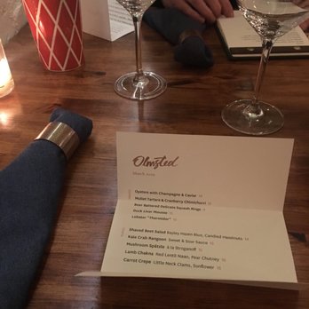 Olmsted - The menu is folded into a little card when you're seated at your table - New American Near Me - Brooklyn, New York