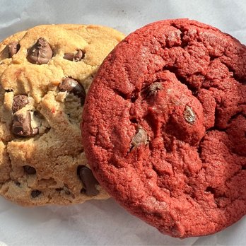Light Bulb Coffee Shop - A chocolate chip and a red velvet cookie - Coffee & Tea Near Me - West Orange, New Jersey