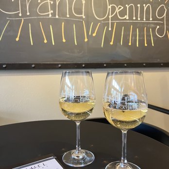 Aluel Cellars - Indoors, wine glasses, menu - Wine Tasting Room Near Me - Seattle, Washington