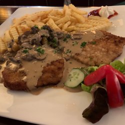 Diana - Schnitzel mit Champignons Sauce