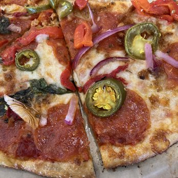 Blaze Pizza - Close up of my latest creation - Salad Near Me - Northridge, California Blaze Pizza - Close up of my latest creation - Salad Near Me - Northridge, California