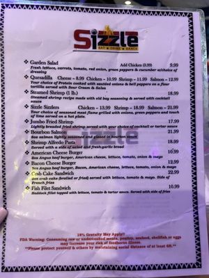 Menu photo 2 Sizzle Eat Drink Dance White Marsh, MD Menu photo 2 Sizzle Eat Drink Dance White Marsh, MD