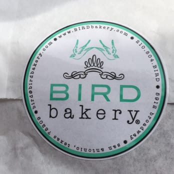 Bird Bakery - I love their label! Inside is a pecan bar.. - Desserts Near Me - San Antonio, Texas
