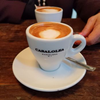 Casa Lolea - Two cortados - Tapas Bars Near Me - Barcelona, B